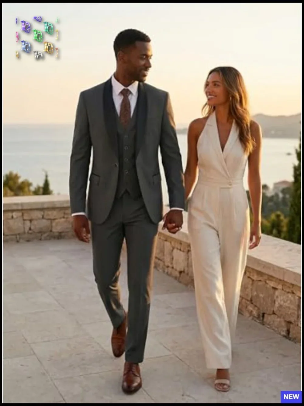 Slim Fit Tuxedo Suit Three Piece Shawl Lapel Formal Wedding Modern